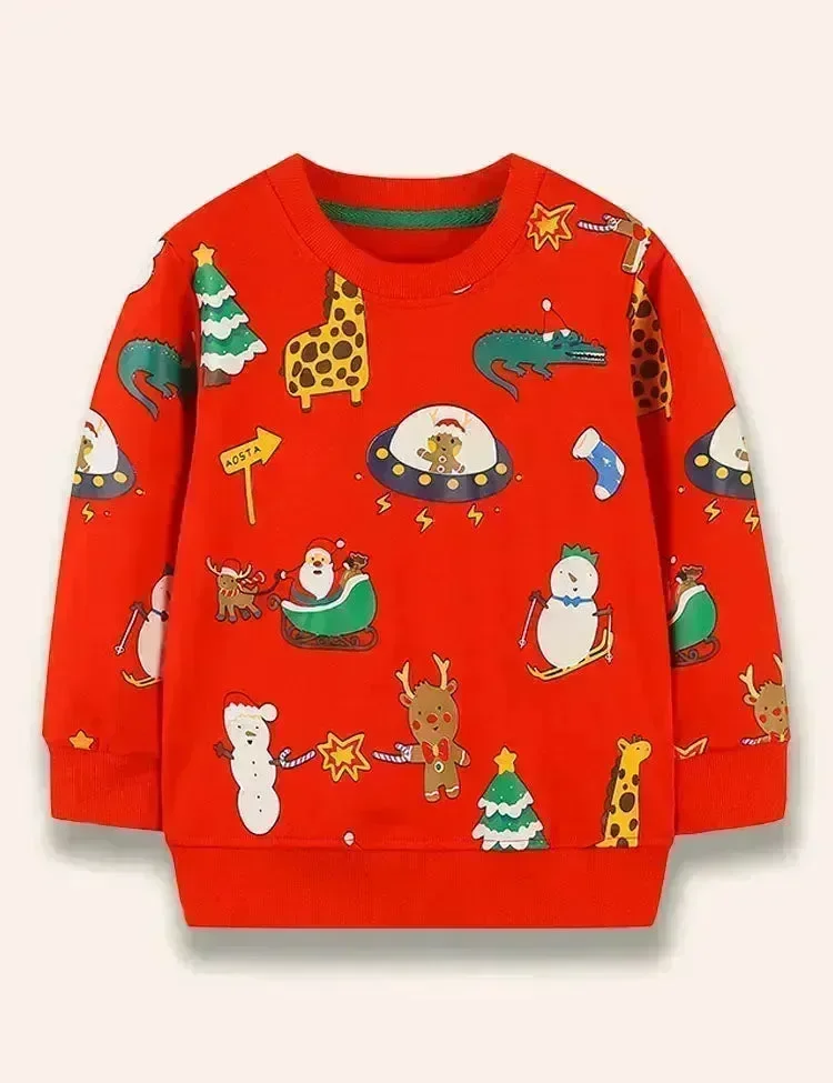 Christmas Cartoon Printed Sweatshirt - Image 2