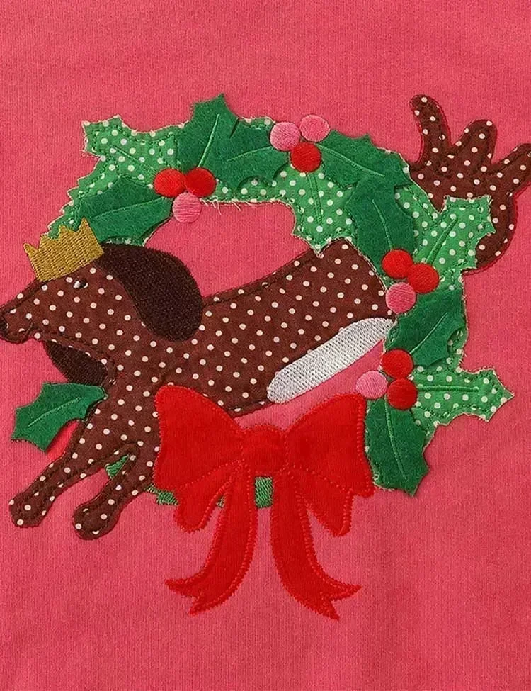 Christmas Dachshund Appliqué Sweatshirt - Image 2