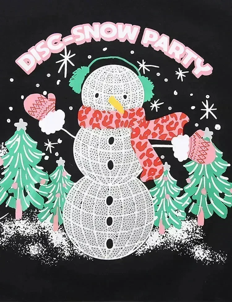Christmas Disc-Snow Party Printed Sweatshirt - Image 2