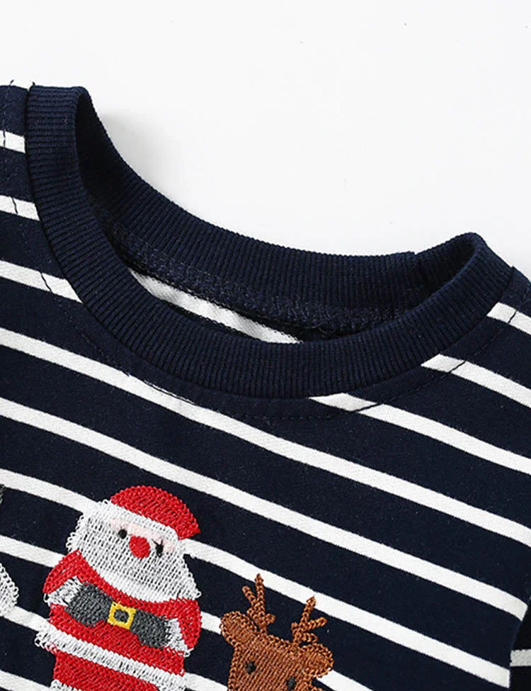 Christmas Embroidered Long-sleeved Sweatshirt - Image 3