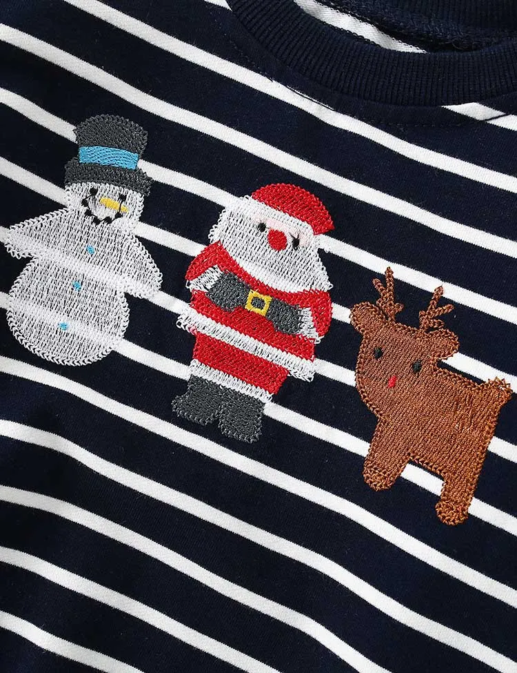 Christmas Embroidered Long-sleeved Sweatshirt - Image 4