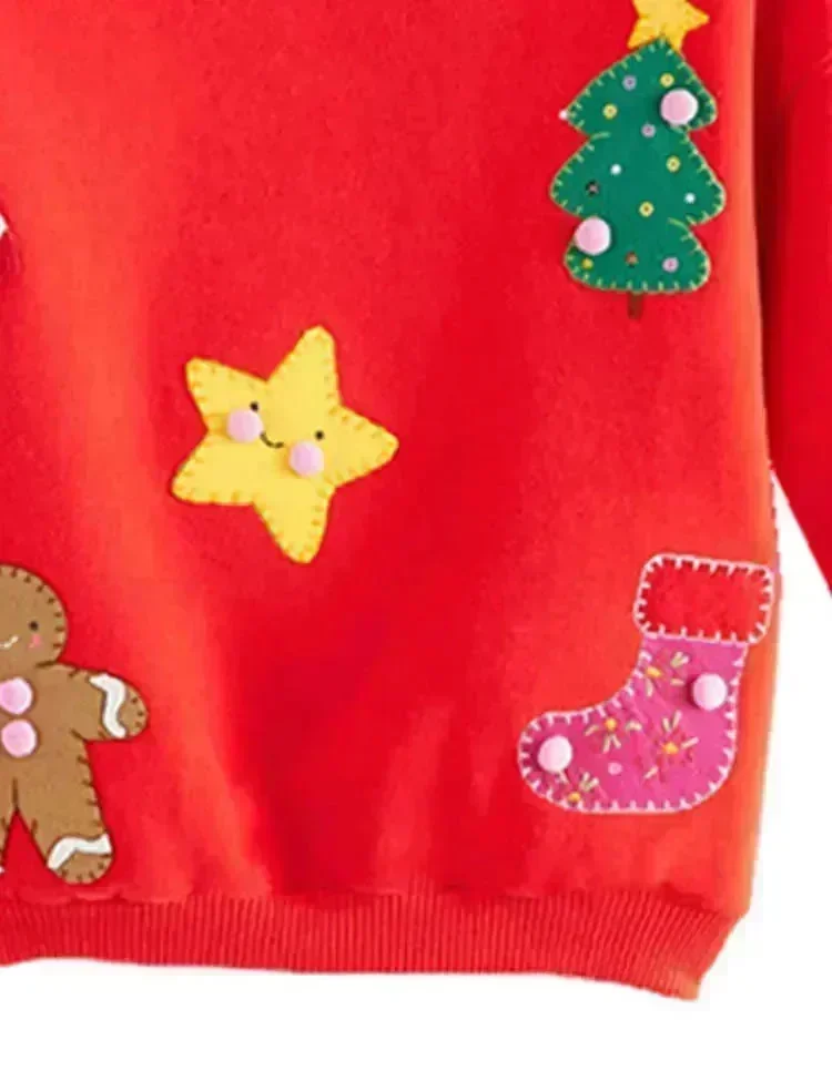 Christmas Gingerbread Man Appliqué Sweatshirt - Image 3