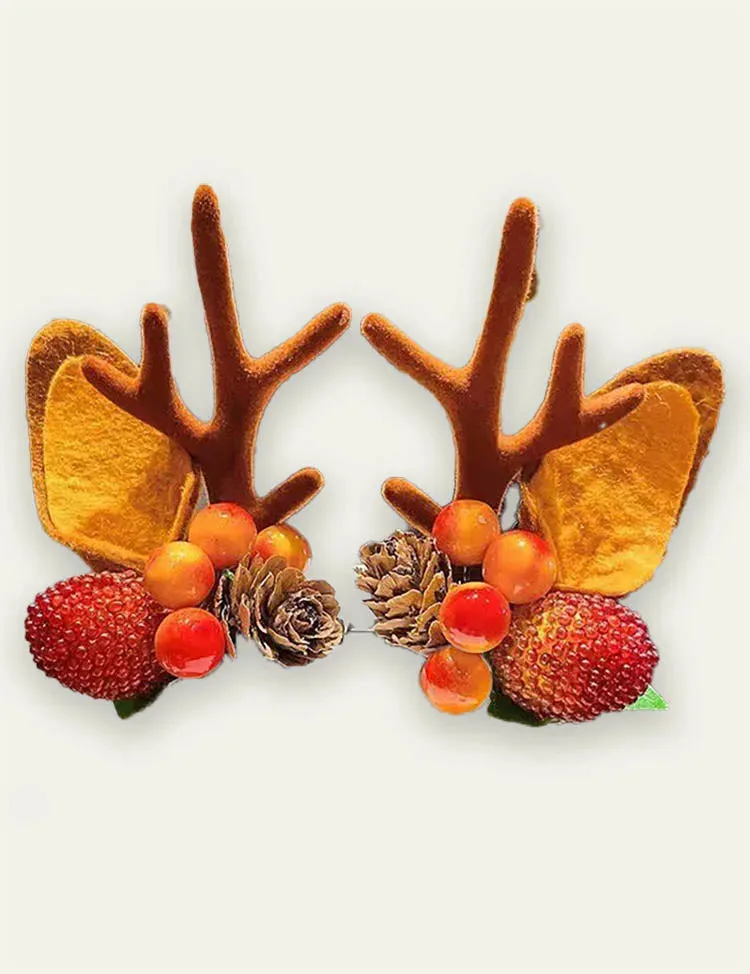 Christmas Golden Ball Elk Hairpin - Image 11