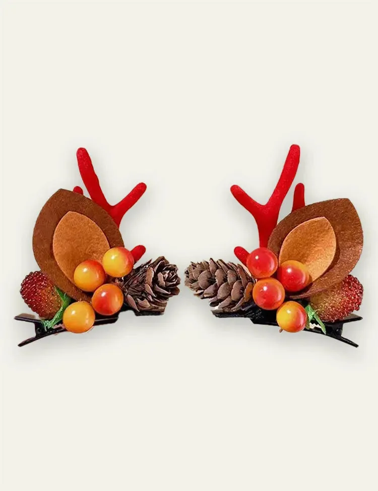 Christmas Golden Ball Elk Hairpin - Image 4