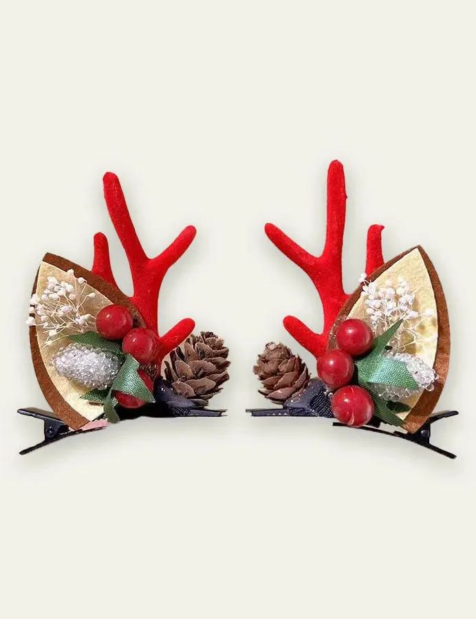 Christmas Golden Ball Elk Hairpin - Image 7