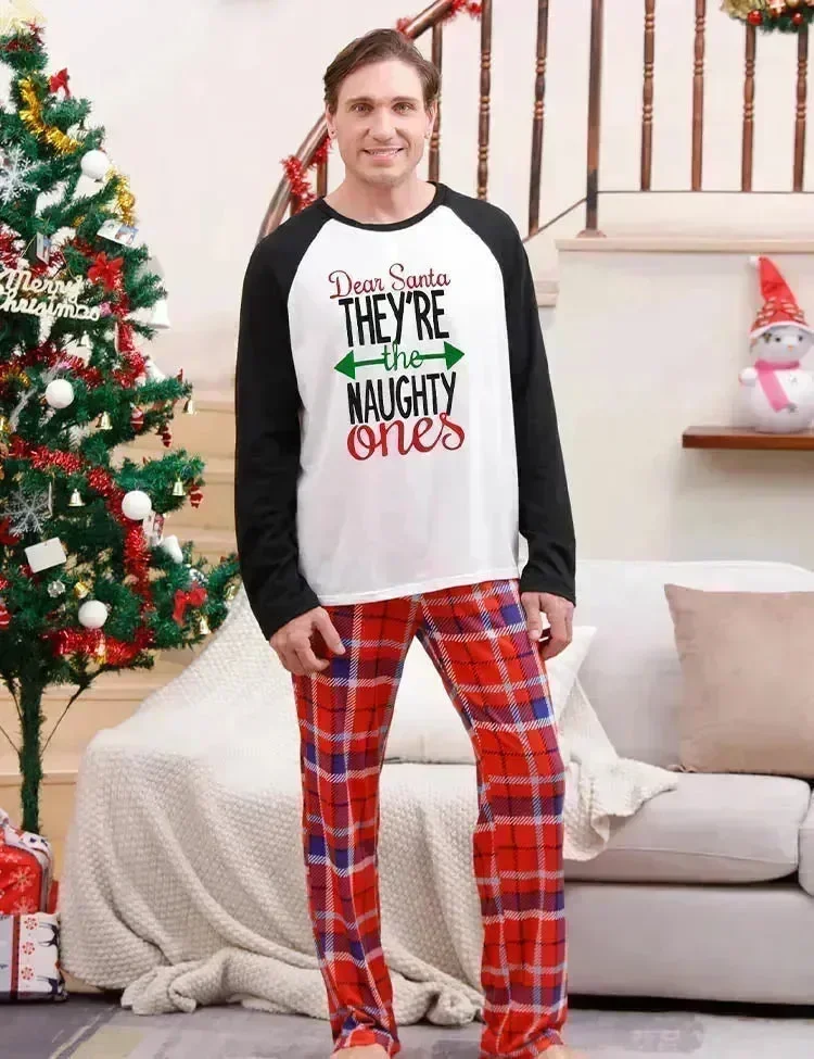 Christmas Letter Printed Family Matching Pajamas - Image 2