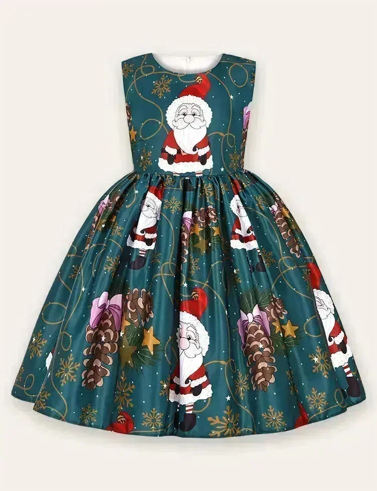 Christmas Print Party Dress - Image 3