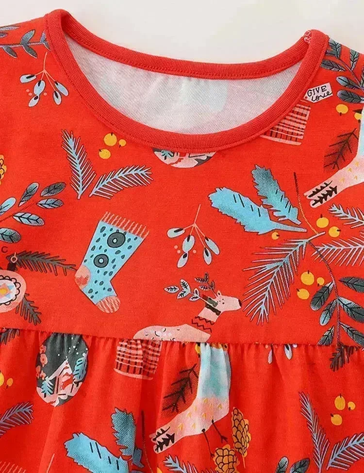 Christmas Reindeer Birdy Printed Dress - Image 3