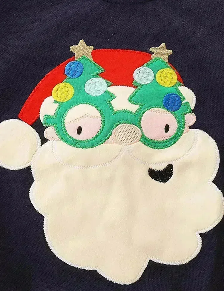 Christmas Santa Claus Appliqué Sweatshirt - Image 2