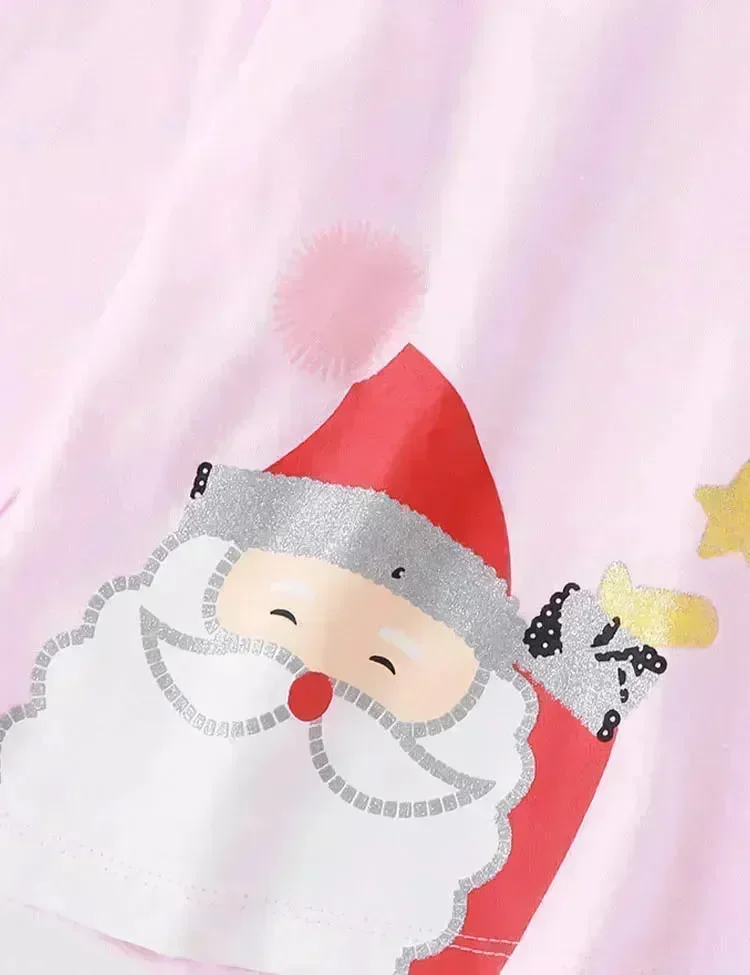 Christmas Santa Claus Printed Long Sleeve T-Shirt Set - Image 2