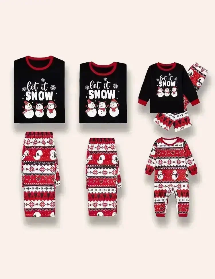 Christmas Snowman Printed Family Matching Pajamas - Image 3