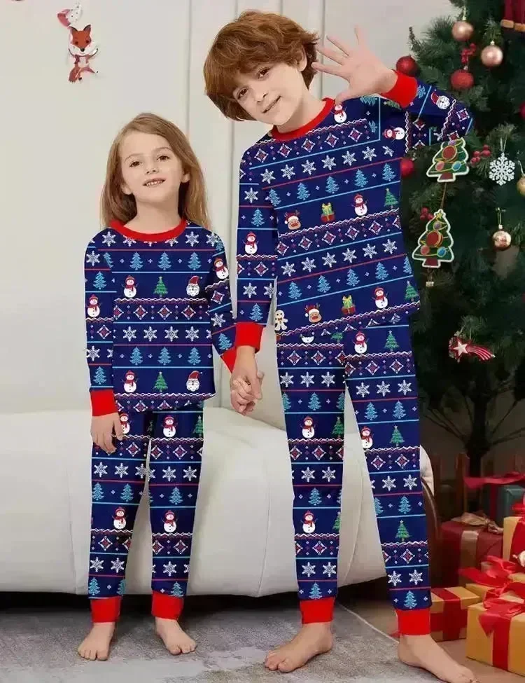 Christmas Snowman Striped Family Matching Pajamas - Image 2