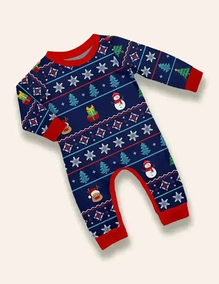 Christmas Snowman Striped Family Matching Pajamas - Image 4