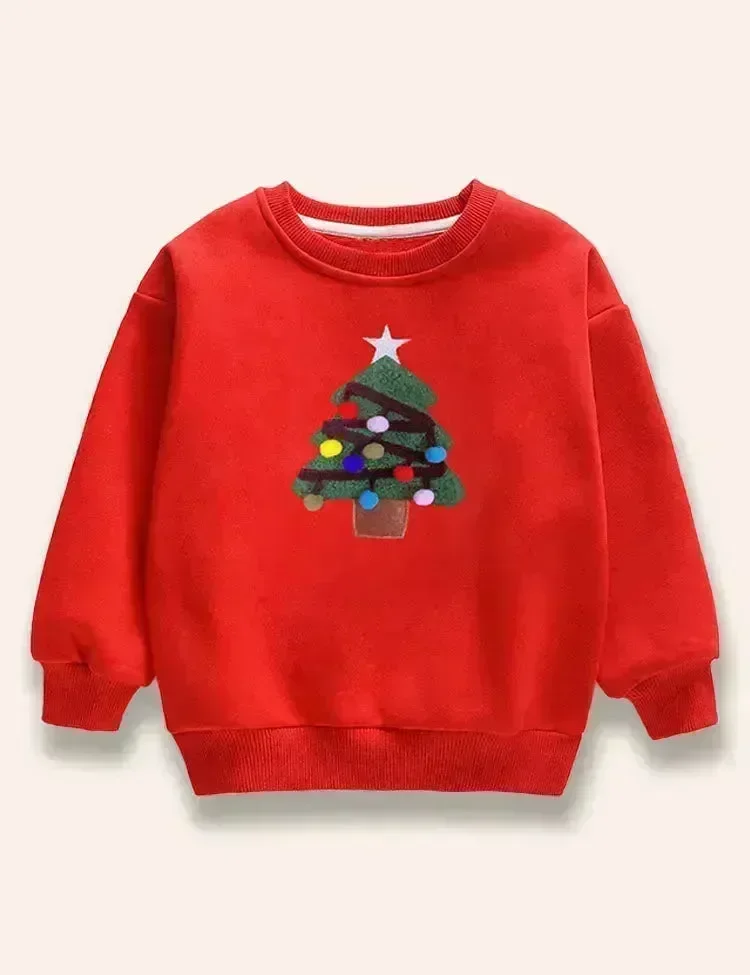 Christmas Tree Appliqué Family Matching Sweatshirt - Image 4