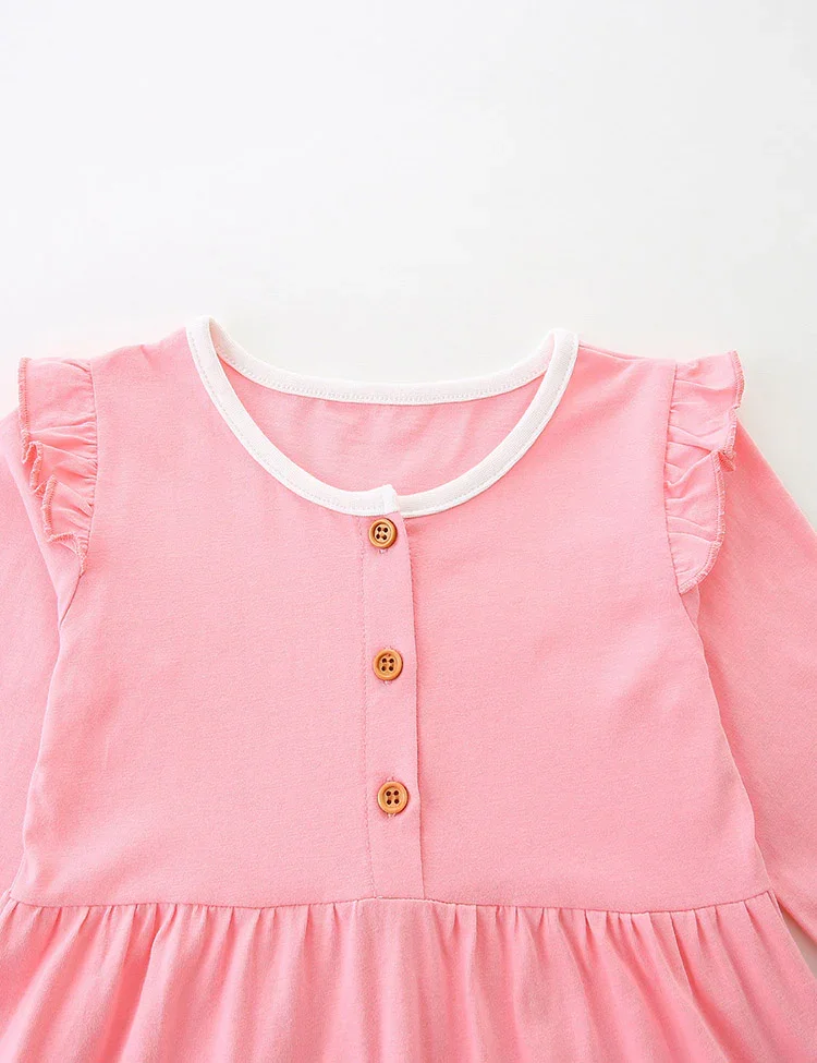 Clouds Rainbow Applique Long Sleeve Dress - Image 4