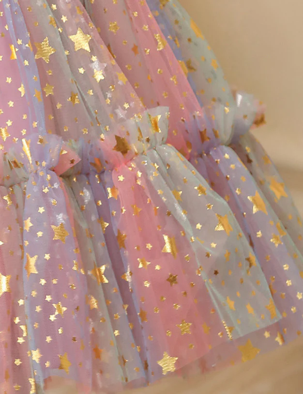 Color Sequined Star Tulle Puffy Dress Dress - Image 9