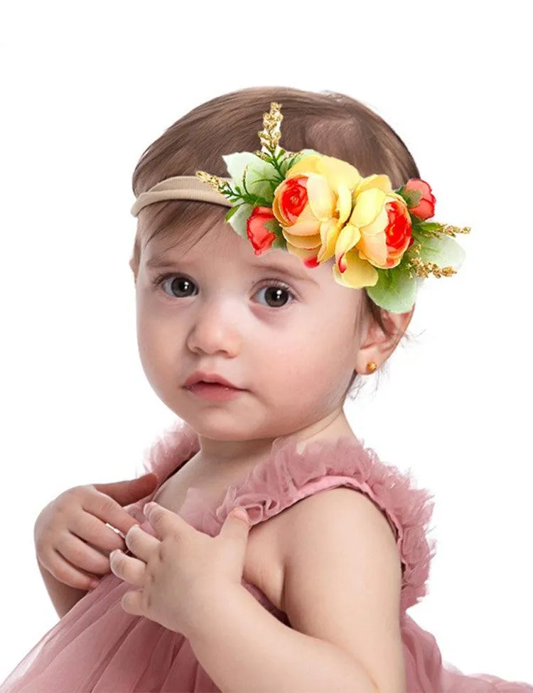 Colorful Artificial Flower Headband - Image 3