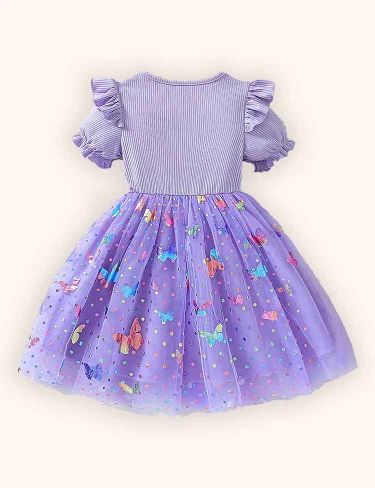 Colorful Butterfly Tulle Party Dress - Image 2