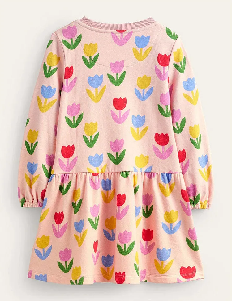 Colorful Tulip Printed Dress - Image 2