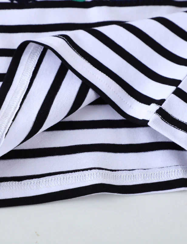 Construction Car Applique Striped Long Sleeve T-Shirt - Image 3