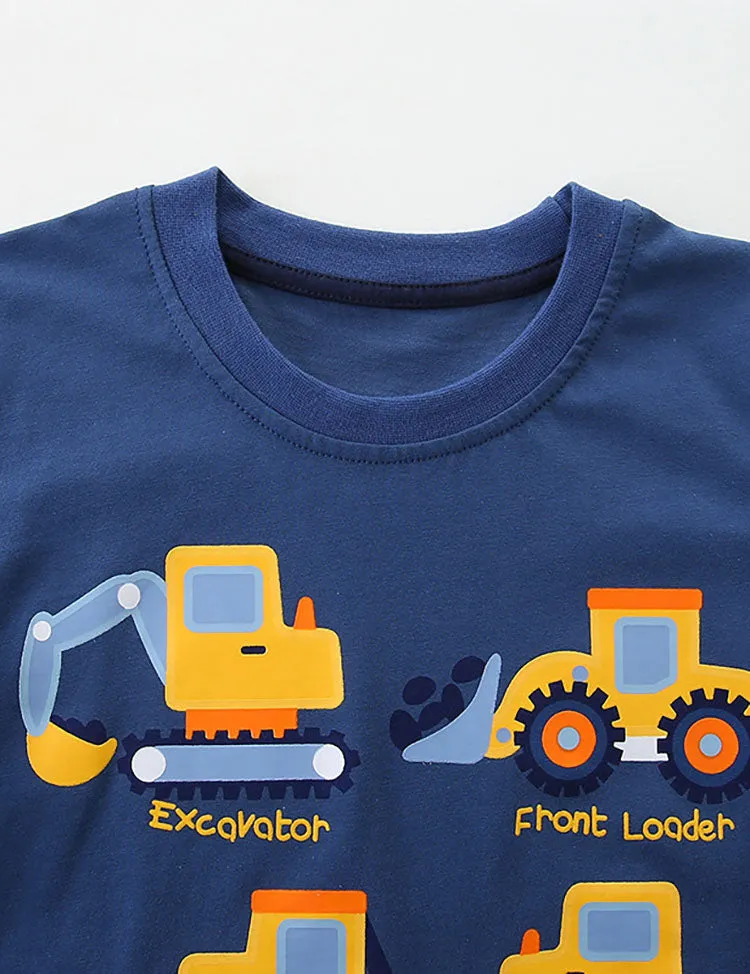 Construction Car Printed Short Sleeve T-Shirt - Image 3