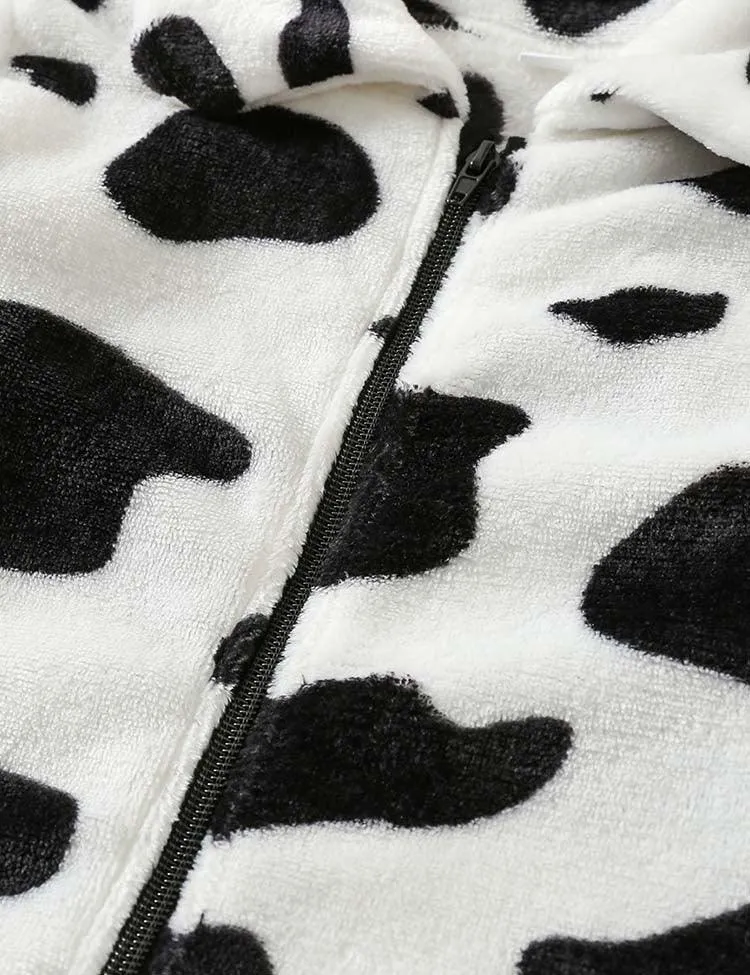 Cow Printed Flannel Coat - Image 3