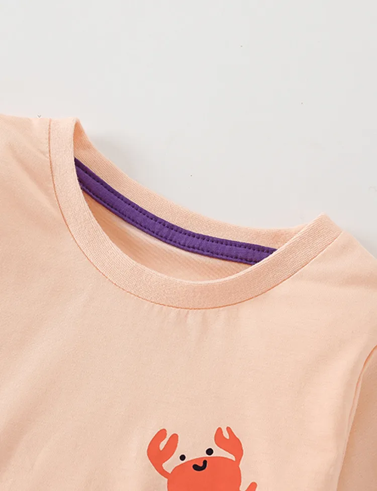 Crab and Unicorn Printed Long Sleeve T-shirt - Image 4