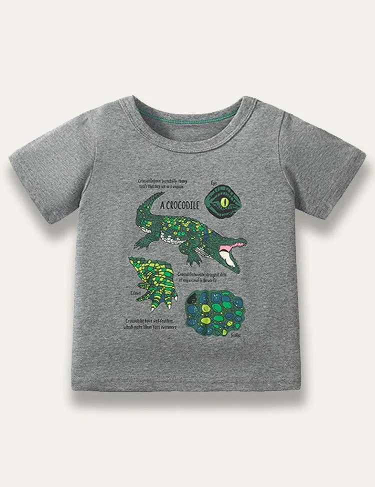 Crocodile Print Short Sleeve T-shirt