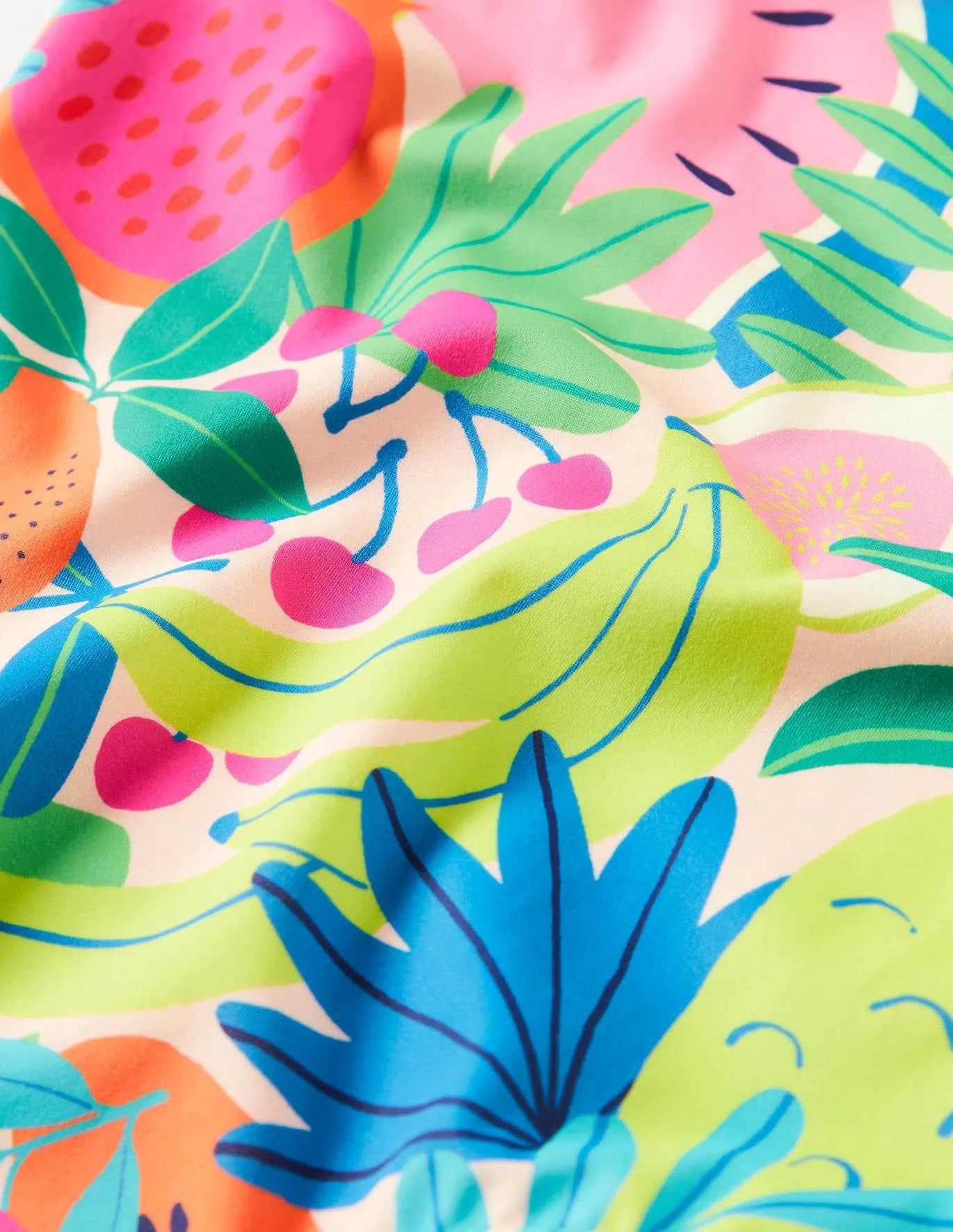 Cross-back Printed Multi Tropical Fruit Swimsuit - Image 3