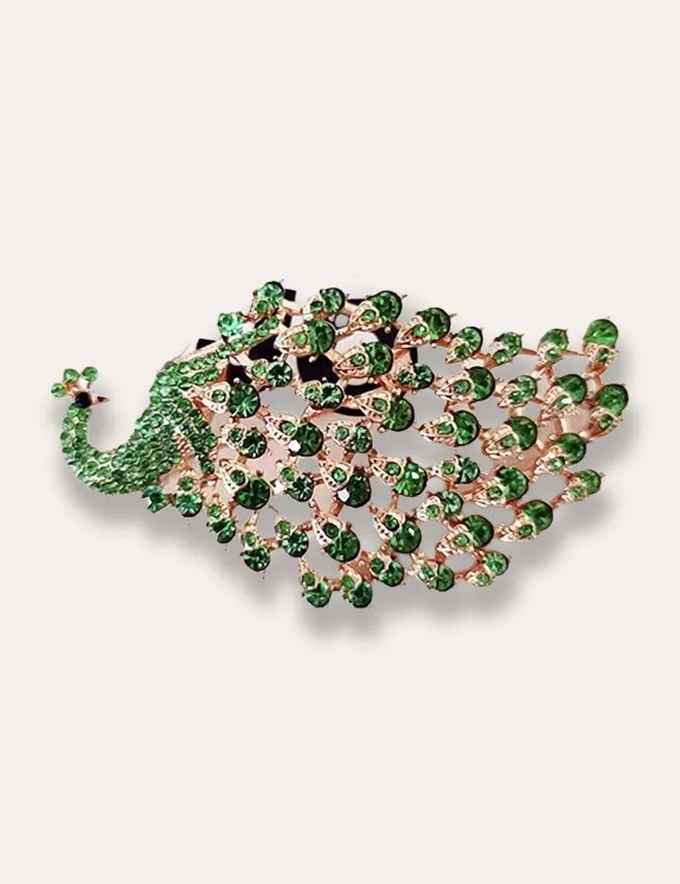Crystal Peacock Brooch - Image 2