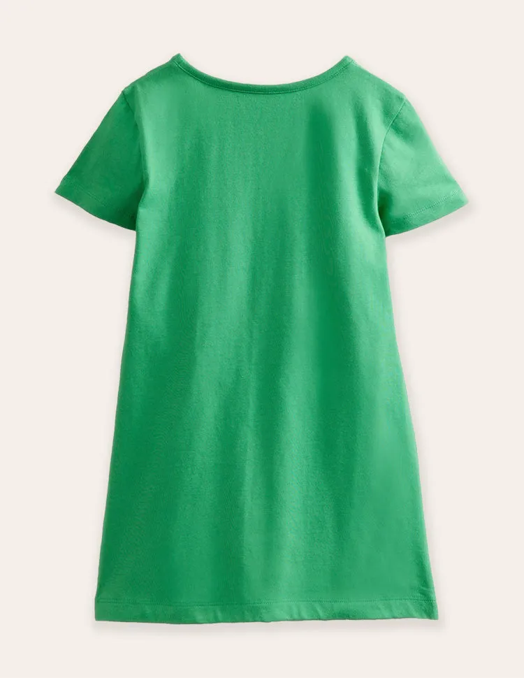 Cute Animal Appliqué Cotton Dress - Image 2