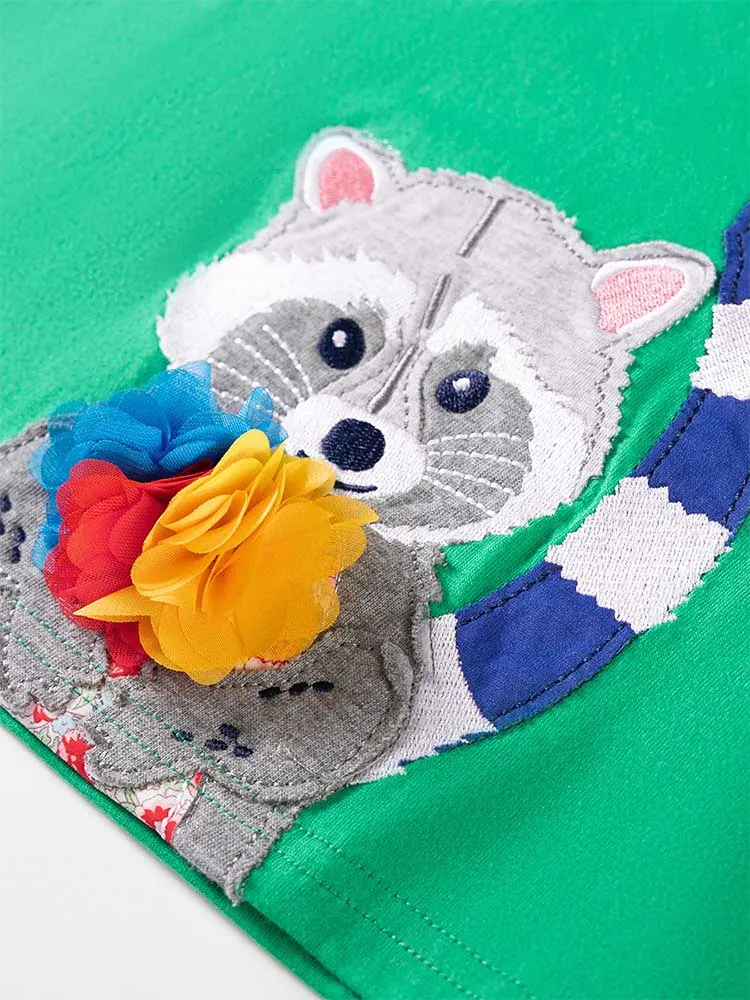 Cute Animal Appliqué Cotton Dress - Image 3