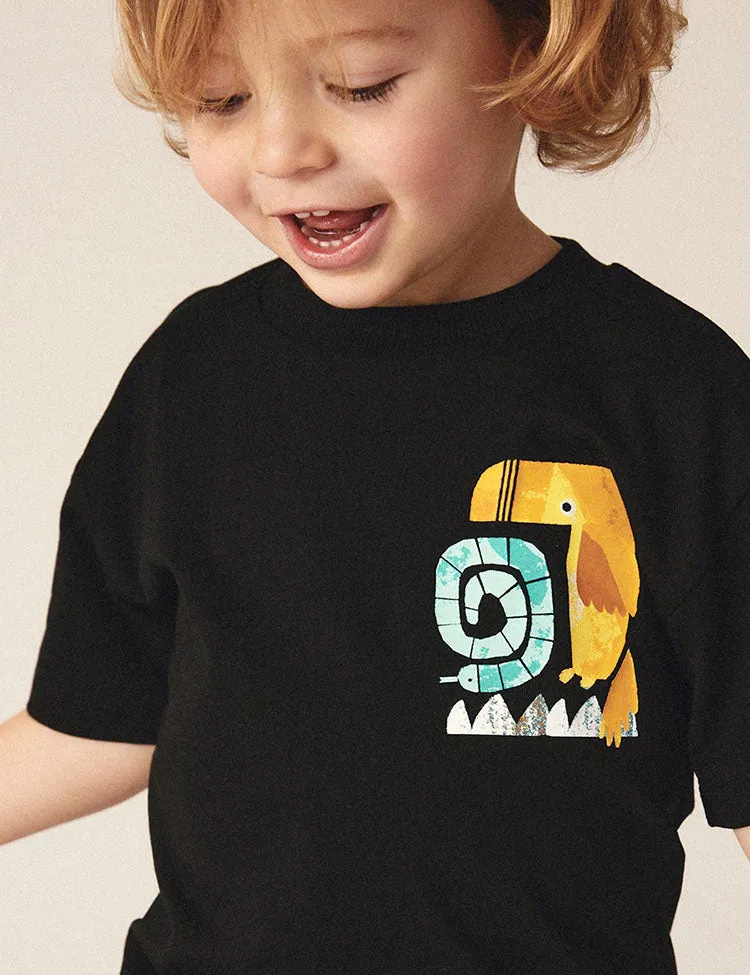 Cute Animal Print Short Sleeve T-Shirt and Shorts Set - Image 2