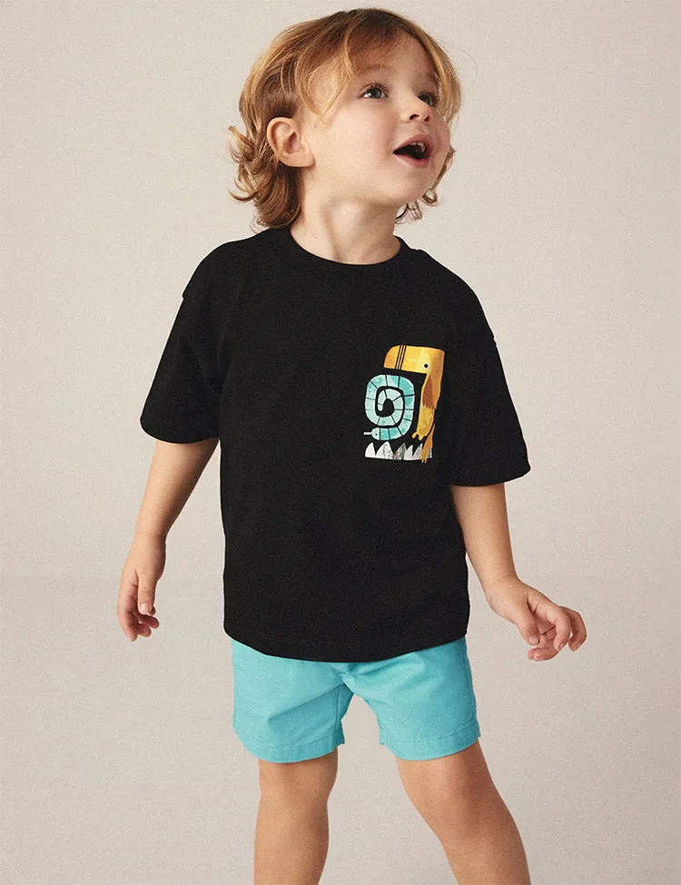 Cute Animal Print Short Sleeve T-Shirt and Shorts Set - Image 4