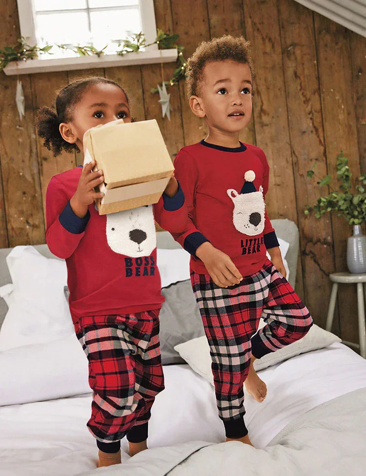 Cute Bear Applique Long Sleeve Two-piece Set - Image 2