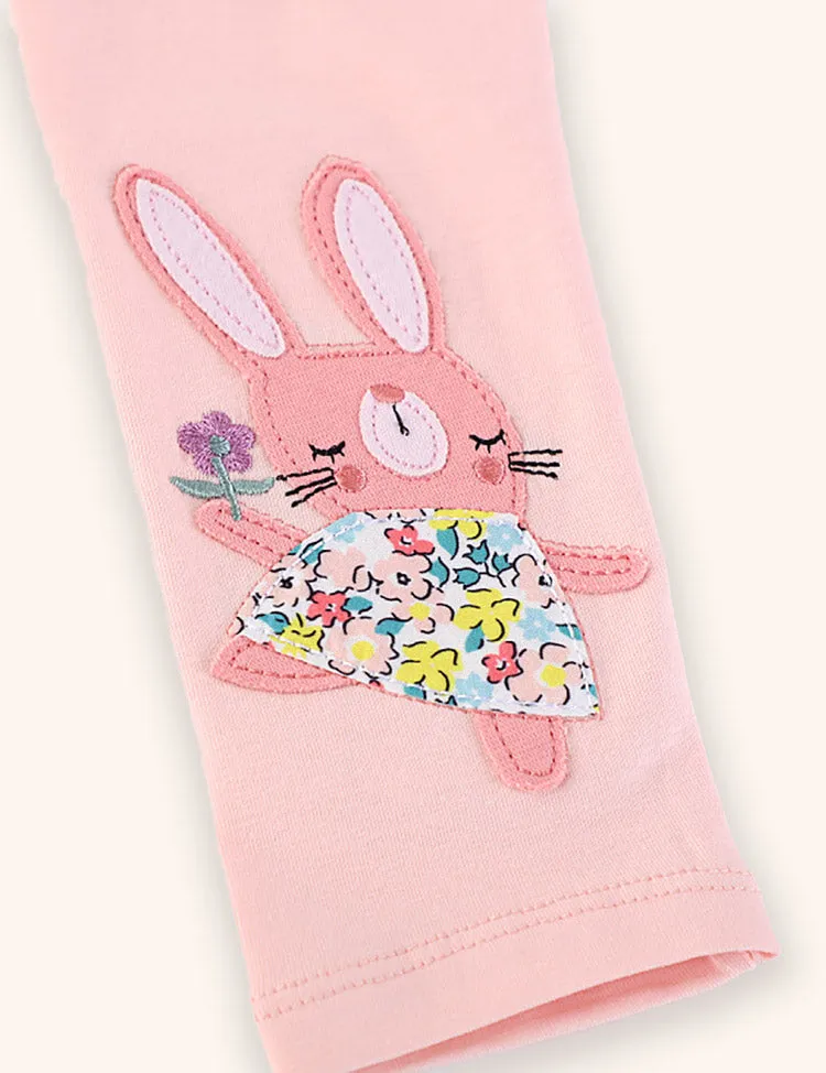 Cute Bunny Applique Leggings - Image 2