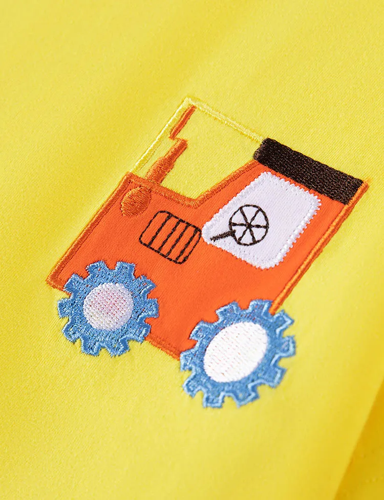 Cute Car Applique Cotton T-shirt - Image 3