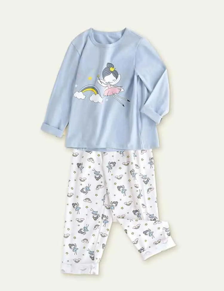 Cute Cartoon Printed Long-Sleeved Cotton pajamas - Image 4