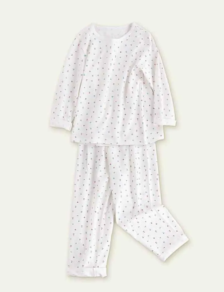 Cute Cartoon Printed Long-Sleeved Cotton pajamas - Image 5