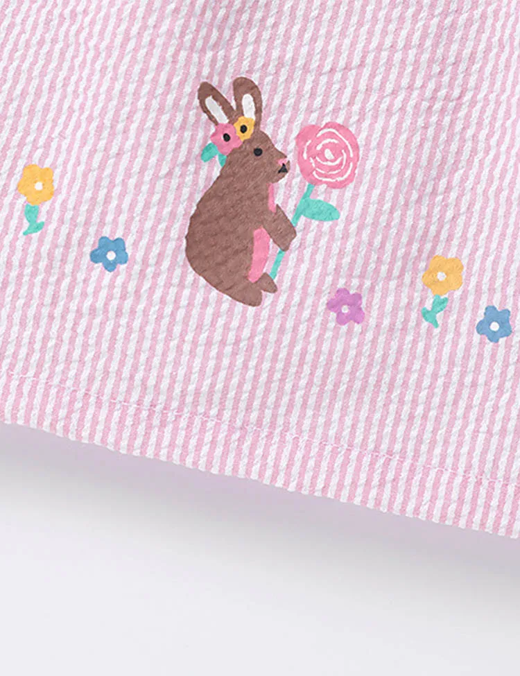 Cute Cartoon Rabbit Printed Dress - Image 2