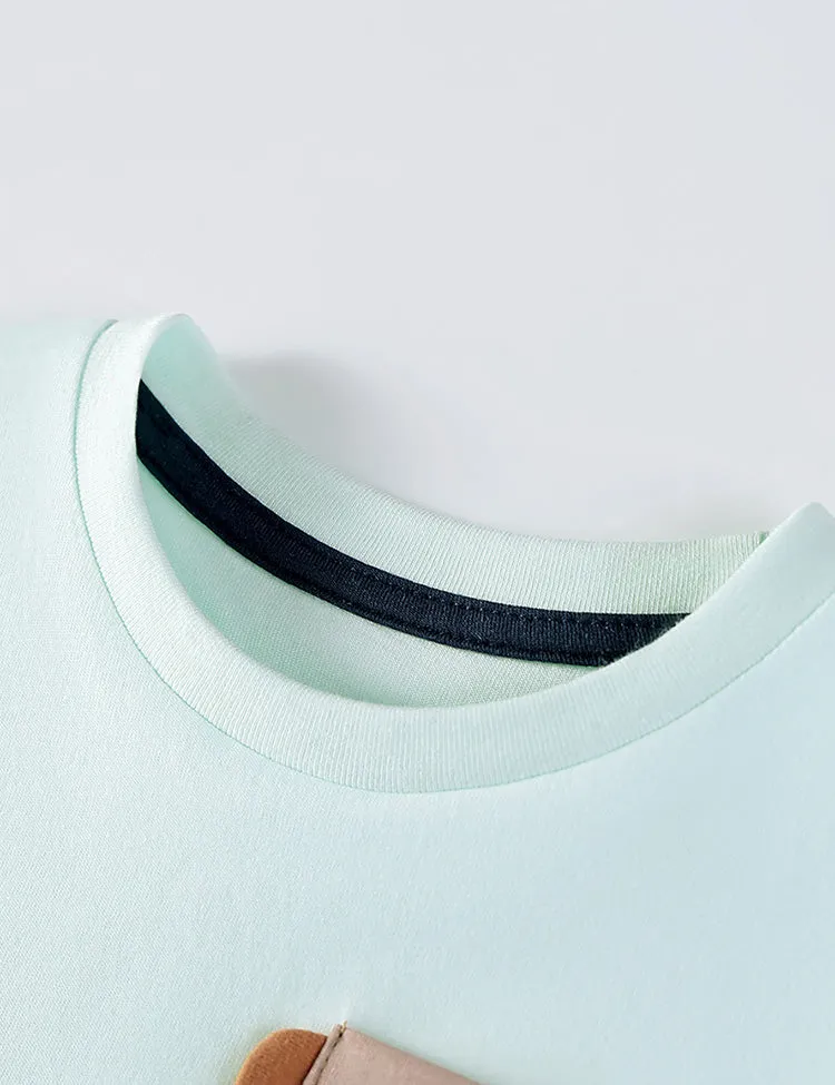 Cute Cow Applique Cotton T-shirt - Image 2