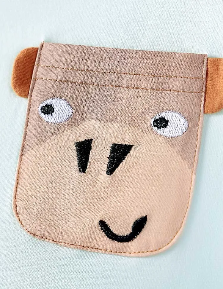 Cute Cow Applique Cotton T-shirt - Image 3