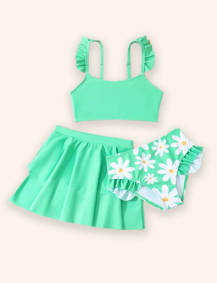 Cute Daisy Print Swimsuit