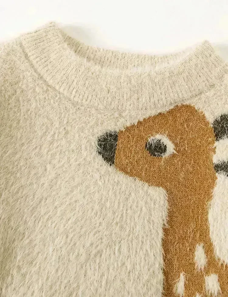 Cute Deer Fluffy Sweater - Image 2