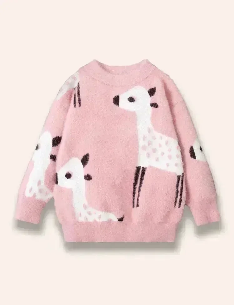 Cute Deer Fluffy Sweater - Image 4
