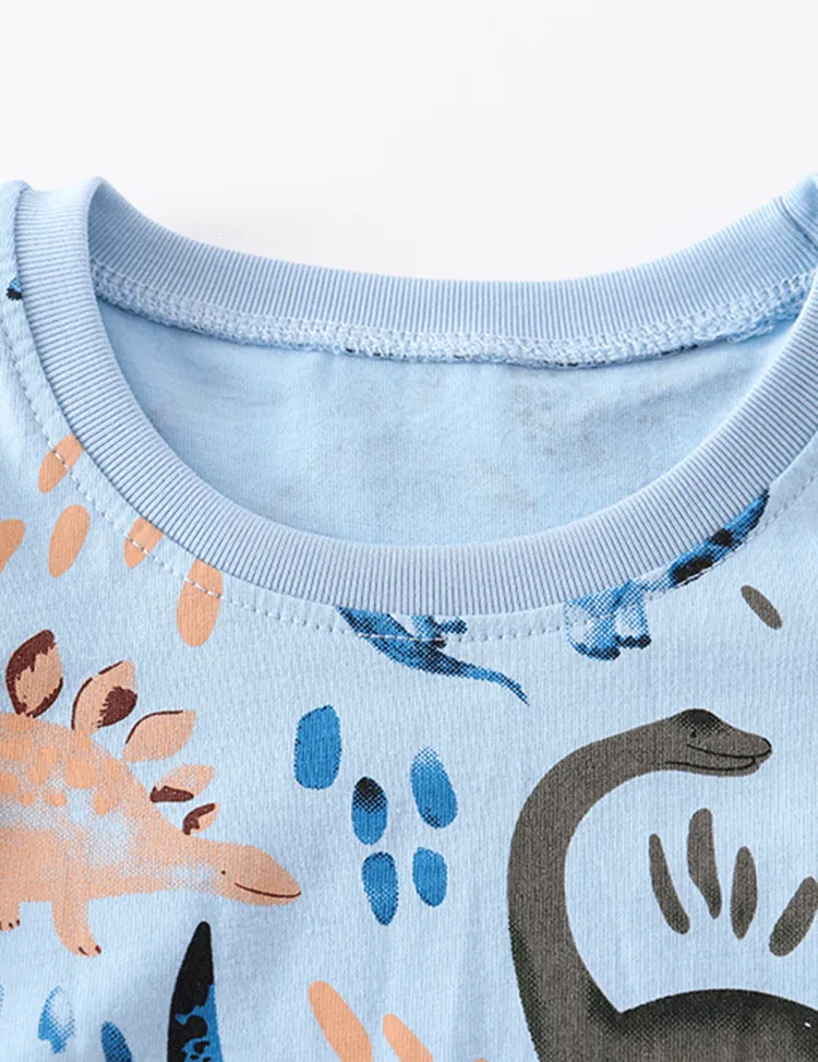 Cute Dinosaur Printed Long-Sleeved T-shirt - Image 5