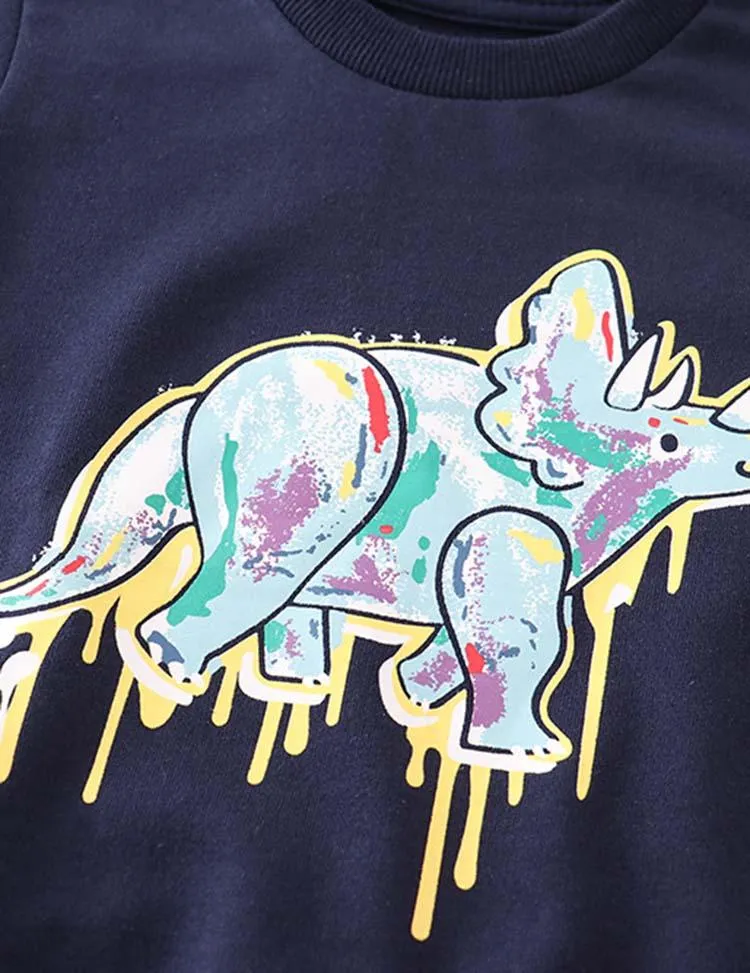 Cute Dinosaur Printed Sweatshirt - Image 2