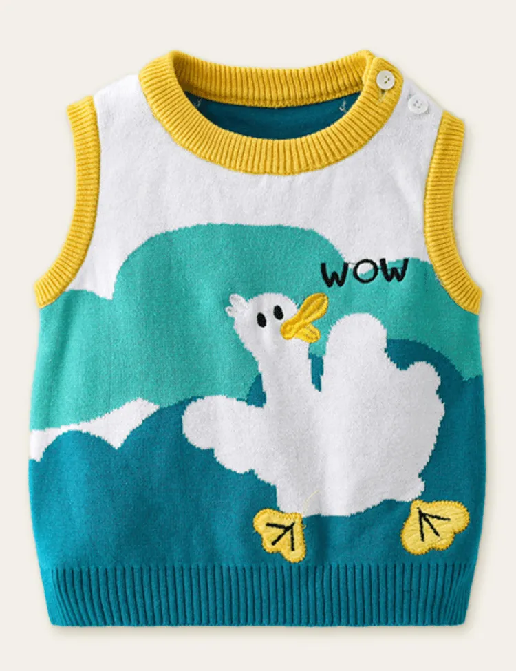 Cute Duck Appliqué Sweater Vest - Image 2