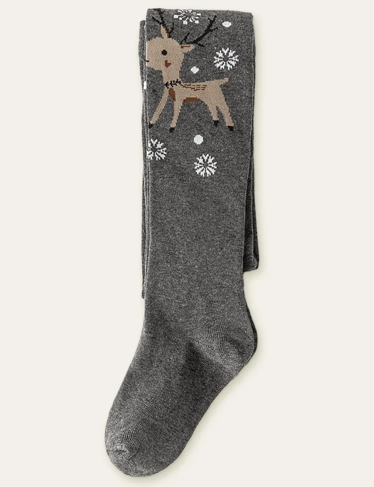 Cute Elk Knitted Printed Leggings - Image 3