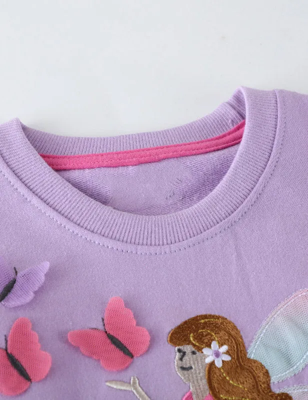 Cute Fairy Butterfly Embroidered Sweatshirt - Image 3